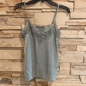 Abercrombie & Fitch green lace slip top!
